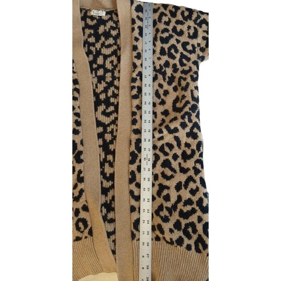 Yes Lola Leopard print Open Front Brown/Black Long Sleeve Cardigan Small - Picture 7 of 7